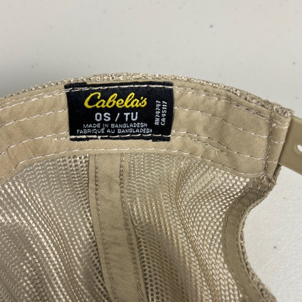 Cabela's ESTD 1961 Classic Tan Adjustable Mesh Cap EUC - Picture 9 of 10